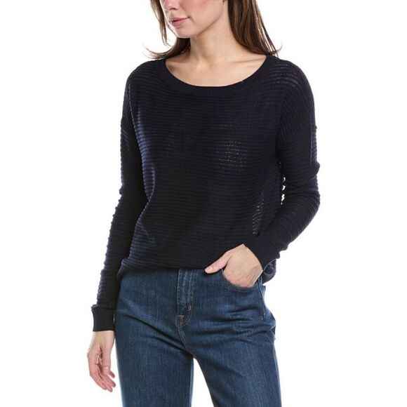 Theory ribbed oversized sweater navy blue - Picture 1 of 5